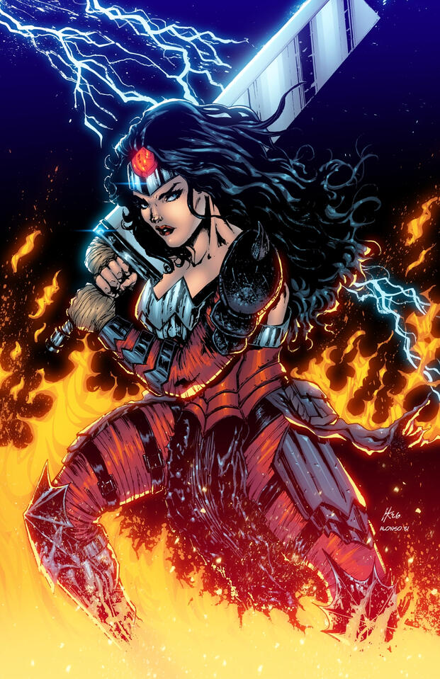 Absolute Wonder Woman / Hunter Kaase line art (colored by Alonso Espinoza / @pixeltool)