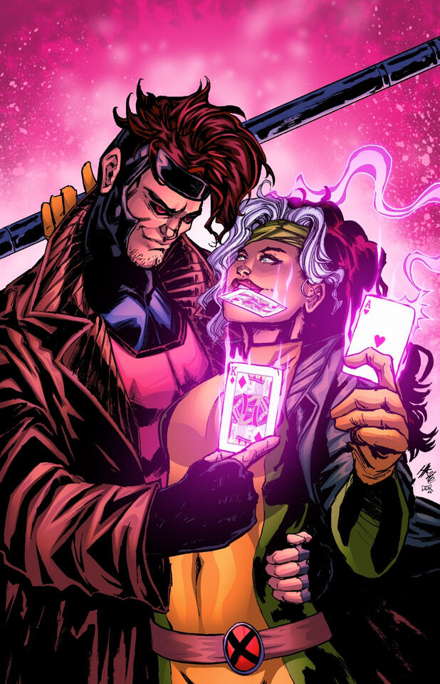 Rogue and Gambit / Hunter Kaase line art (colored by Daniel Rodrigues / @daniel.colorist)