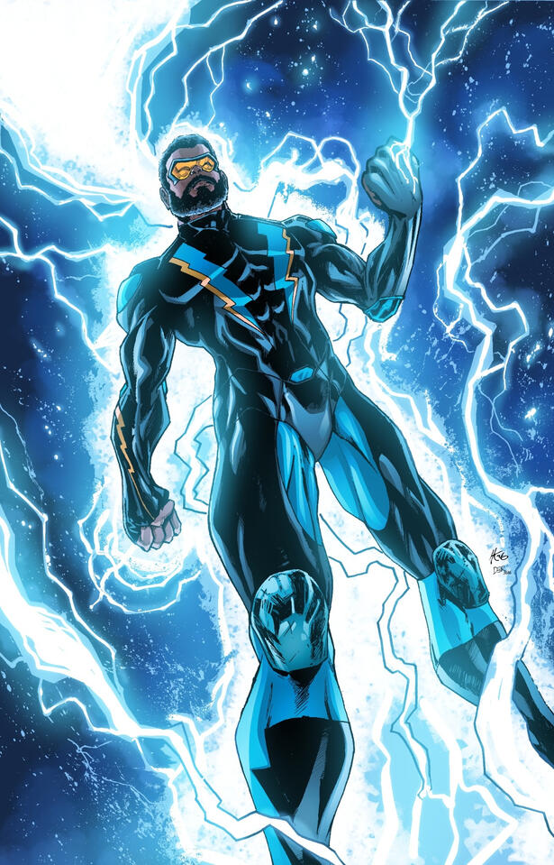 Black Lightning / Hunter Kaase line art (colored by Daniel Rodrigues / @daniel.colorist)