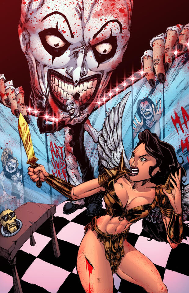 Terrifier / Hunter Kaase line art (colored by Daniel Rodrigues / @daniel.colorist)
