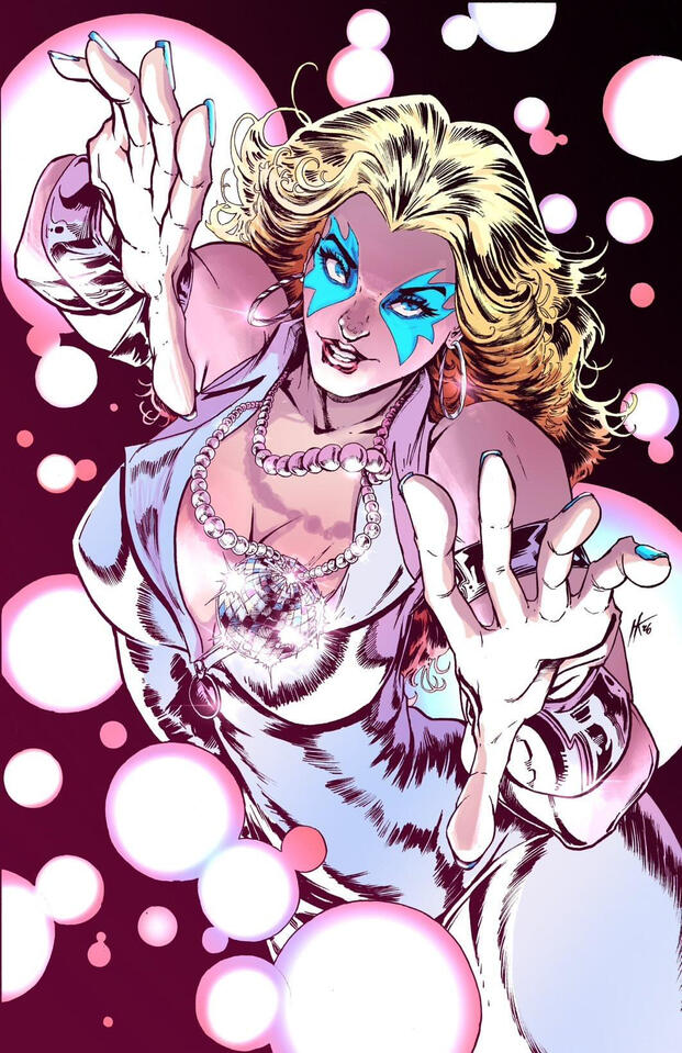 Dazzler / Hunter Kaase line art (colored by Kellyn Hervey / @quirkred)